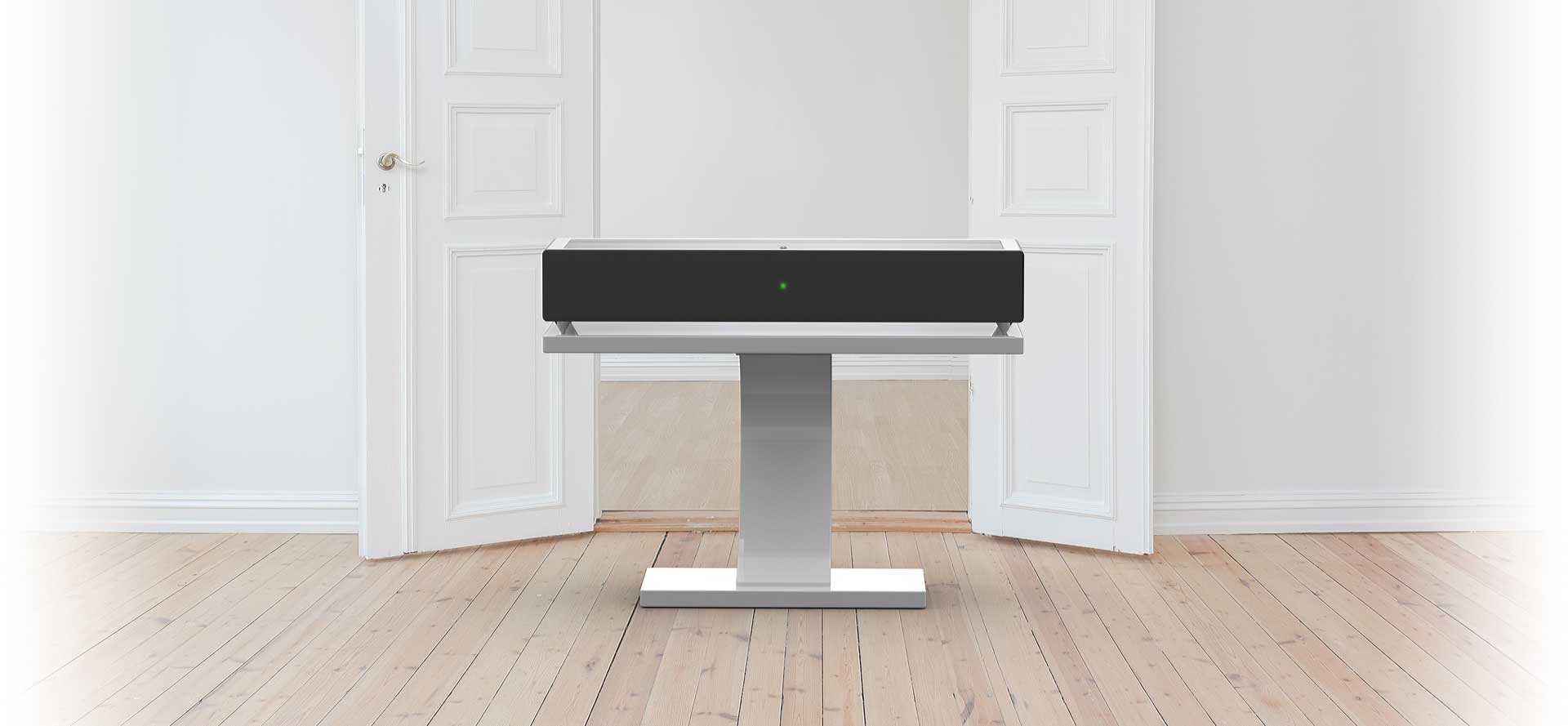 bass clef speaker in a room